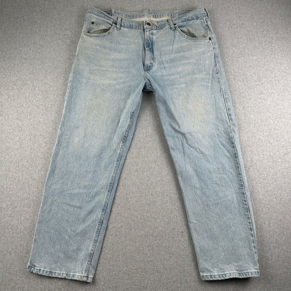 Wrangler Jeans Mens 38x29 97FXVVB Light Blue Stretch Denim